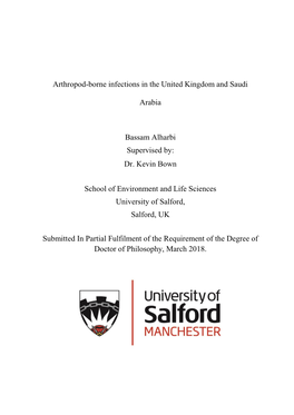 Arthropod-Borne Infections in the United Kingdom and Saudi Arabia