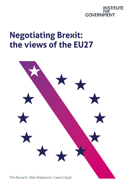 Negotiating Brexit: the Views of the EU27