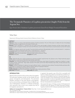 The Trematode Parasites of Lophius Piscatorius