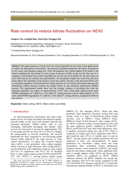 Rate Control to Reduce Bitrate Fluctuation on HEVC