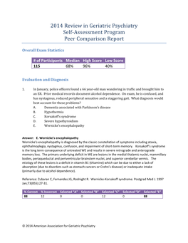 Peer Comparison Report