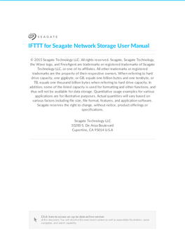 IFTTT for Seagate Network Storage User Manual