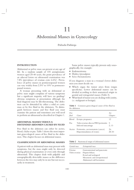 Abdominal Masses in Gynecology