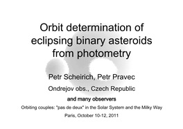 Orbit Determination of Eclipsing Binary Asteroids from Photometry