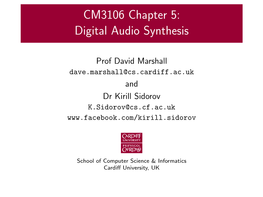 CM3106 Chapter 5: Digital Audio Synthesis