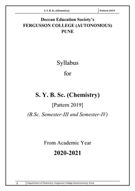 SYB Sc. (Chemistry)