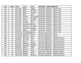 Bib Wave Time Last First DIVISION PARTICIPATION TYPE TEAM 213