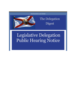 PBC Legislative Delegation Update