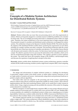 Concepts of a Modular System Architecture for Distributed Robotic Systems