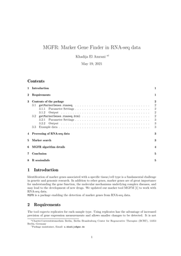 MGFR: Marker Gene Finder in RNA-Seq Data