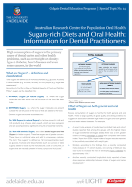 Sugars-Rich Diets and Oral Health: Information for Dental Practitioners