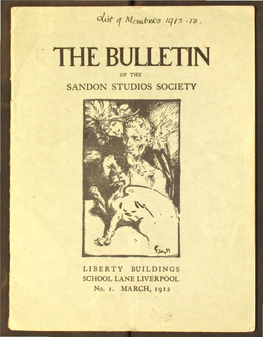 The Bulletin of the Sandon Studios Society