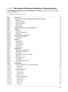 2.06 the Natural Products Chemistry of Cyanobacteria Kevin Tidgewell, Benjamin R