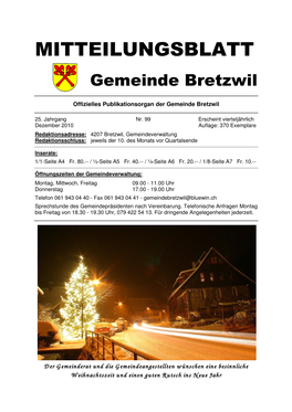 Mitteilungsblatt Dezember 2010