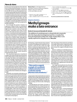 Methyl Groups Make a Late Entrance