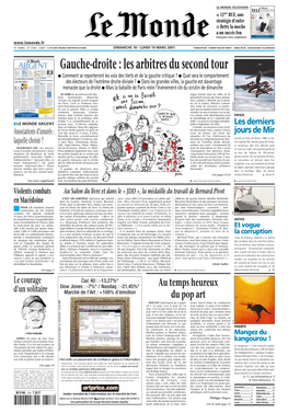 LE MONDE/PAGES<UNE>