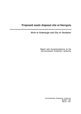Proposed Waste Disposal Site at Narngulu