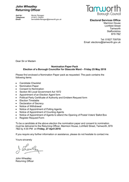 John Wheatley Returning Officer