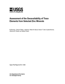 Assessment of the Geoavailability of Trace Elements from Selected Zinc Minerals