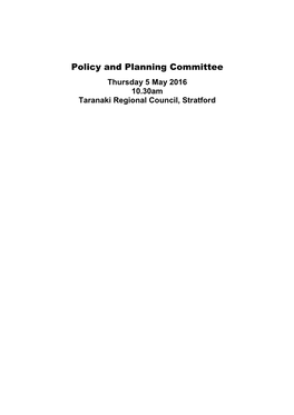 Policy and Planning Committee Agenda