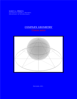 COMPLEX GEOMETRY Course Notes