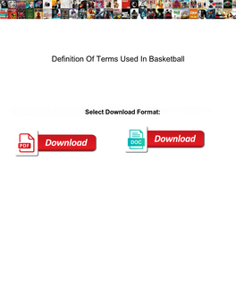 Definition of Terms Used in Basketball