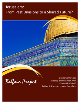 Jerusalem: from Past Divisions to a Shared Future?