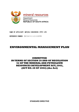 Environmental Management Plan