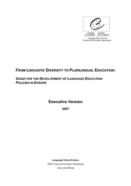 From Linguistic Diversity to Plurilingual Education