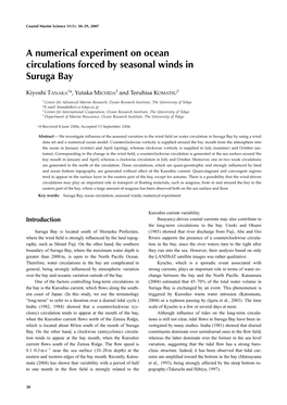 A Numerical Experiment on Ocean Circulations Forced by Seasonal Winds in Suruga Bay