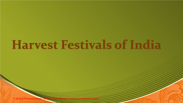 Harvest Festivals of India