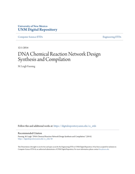 DNA Chemical Reaction Network Design Synthesis and Compilation M