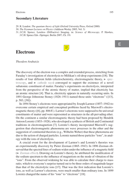 Electrons 195 Secondary Literature