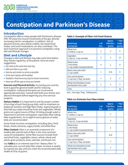 Constipation and Parkinson's Disease