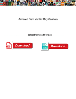 Armored Core Verdict Day Controls