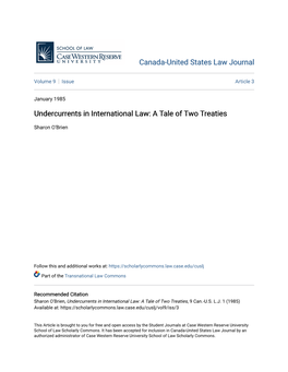 Undercurrents in International Law: a Tale of Two Treaties