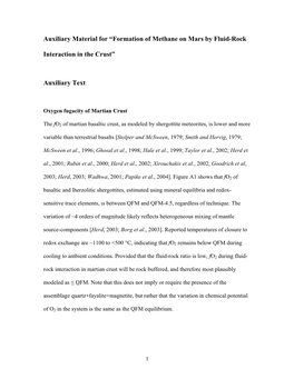 Auxiliary Material for “Formation of Methane on Mars by Fluid-Rock