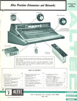 A/Tee Pretision Attenuators and Networks