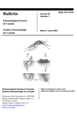 Bulletin Volume 36 Number 1 Entomological Society of Canada