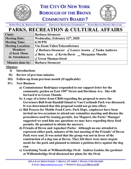 Parks, Recreation & Cultural Affairs