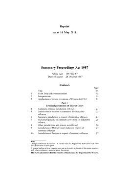 Summary Proceedings Act 1957