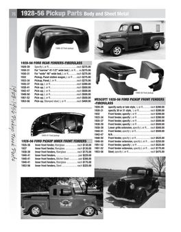 76 1928-56 Pickup Parts Body and Sheet Metal