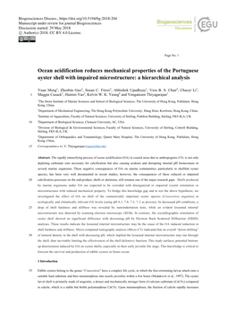 Ocean Acidification Reduces Mechanical Properties of the Portuguese Oyster Shell with Impaired Microstructure: a Hierarchical Analysis