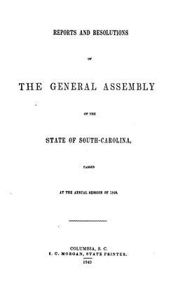 Acts and Resolutions of the General Assembly of the State of South