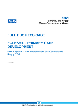 Full Business Case Foleshill Primary Care Development