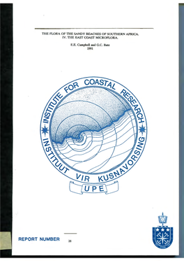 The Flora of the Sandy Beaches of Southern Africa. Iv. the East Coast Microflora