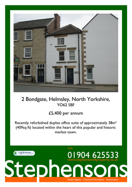 2 Bondgate, Helmsley, North Yorkshire, YO62 5BF