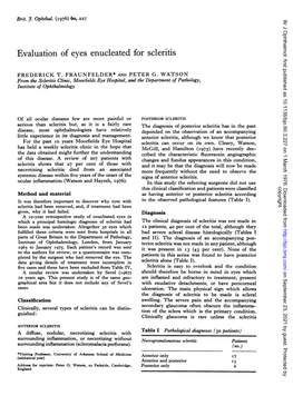 Evaluation of Eyes Enucleated for Scleritis