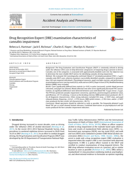 Drug Recognition Expert (DRE) Examination Characteristics Of