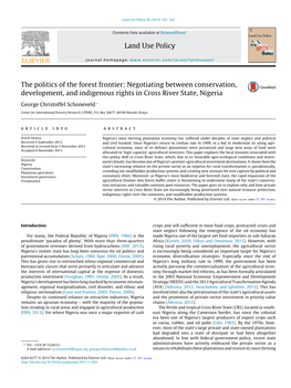 The Politics of the Forest Frontier: Negotiating Between Conservation, Development, and Indigenous Rights in Cross River State, Nigeria